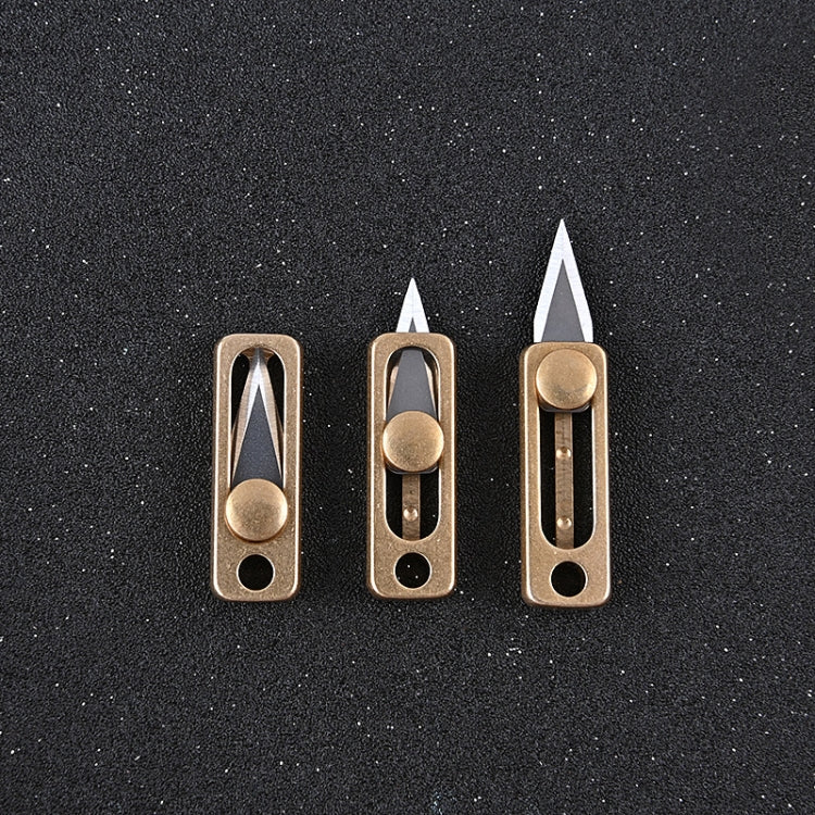 Brass Mini Knife Carry-on EDC Keychain Pendant Push-pull Unpacking Knife