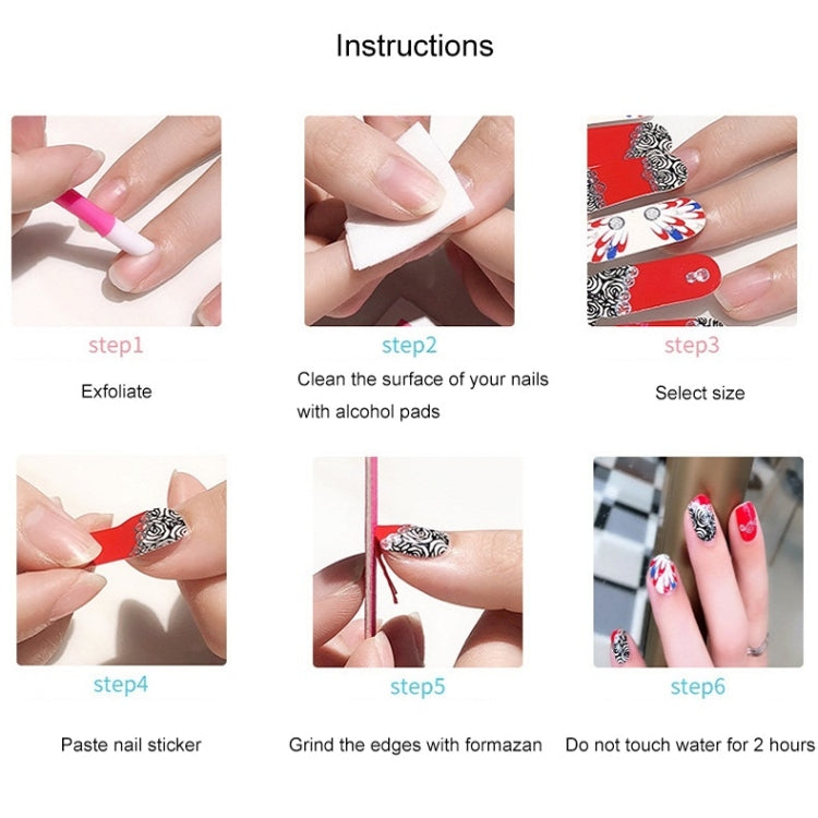 10 PCS 3D Hot Stamping Waterproof Nail Art Sticker