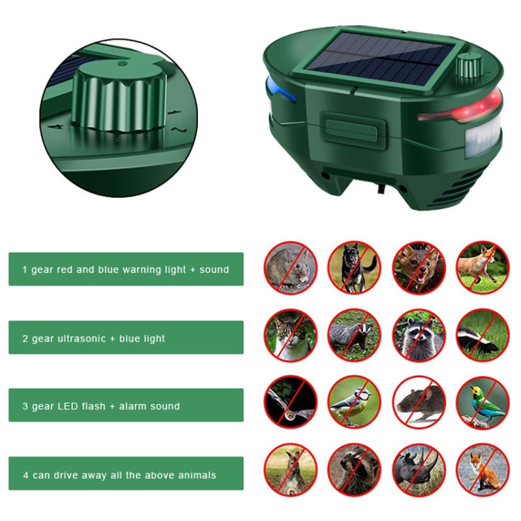 RC-544 Outdoor Solar Ultrasonic Infrared Sensor Animal Repeller