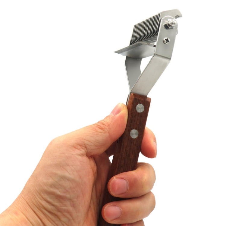 Pet Wooden Handle Dual-purpose Stainless Steel Comb Pet Hair Removal Comb