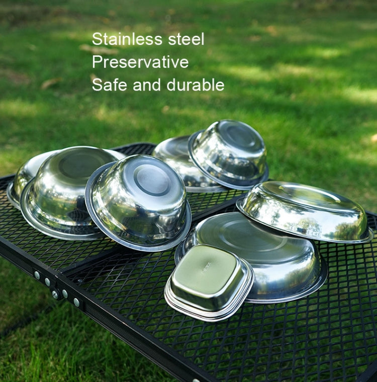CLS Portable Stainless Steel Dinner Plate Outdoor Camping Cutlery