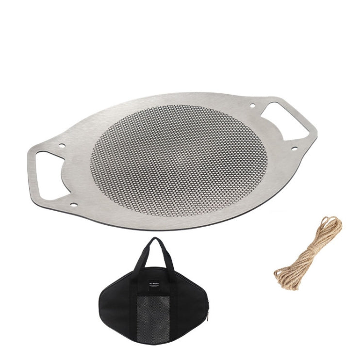 NOBANA Outdoor BBQ Pan Camping Stainless Steel Frying Pan, Style: