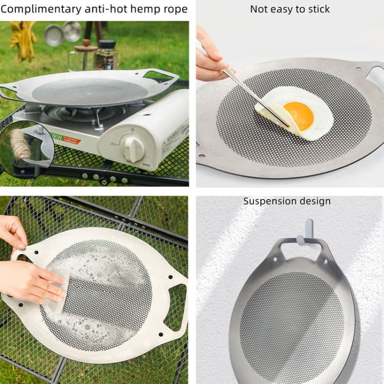 NOBANA Outdoor BBQ Pan Camping Stainless Steel Frying Pan, Style: