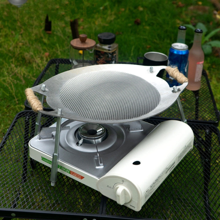 NOBANA Outdoor BBQ Pan Camping Stainless Steel Frying Pan, Style: