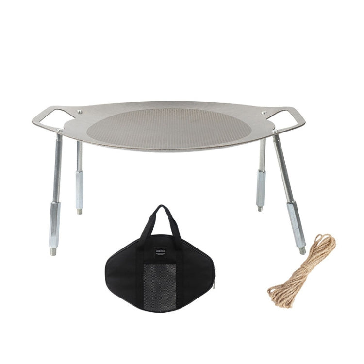 NOBANA Outdoor BBQ Pan Camping Stainless Steel Frying Pan, Style: