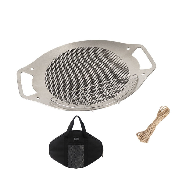 NOBANA Outdoor BBQ Pan Camping Stainless Steel Frying Pan, Style: