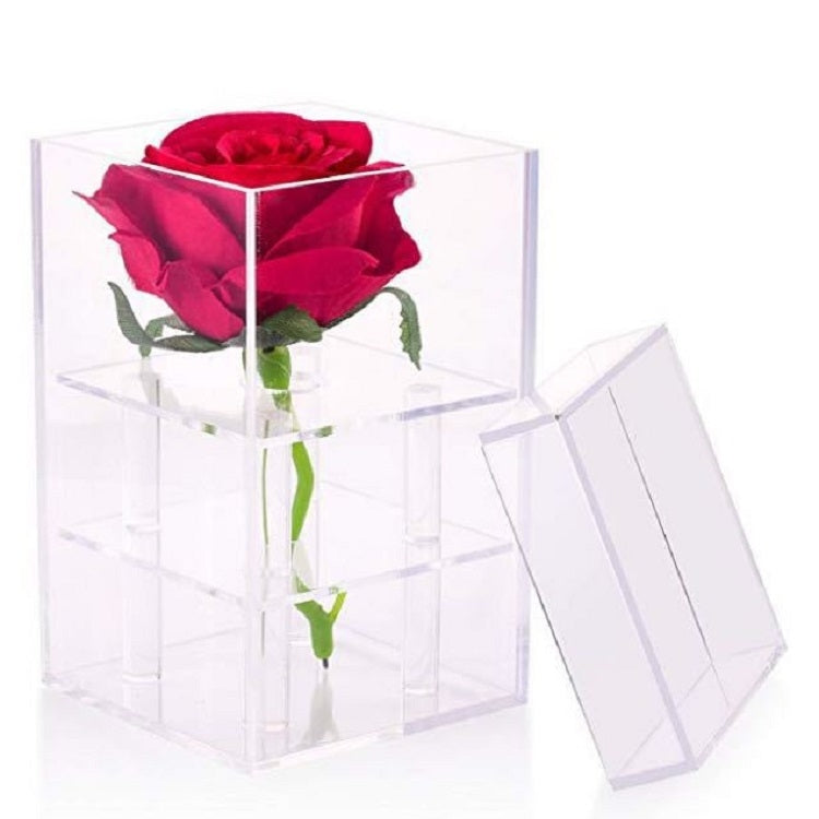 Square Transparent Acrylic Gift Box Flower Box