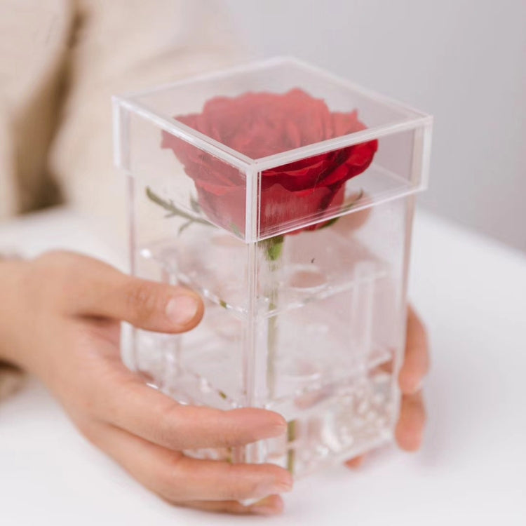 Square Transparent Acrylic Gift Box Flower Box