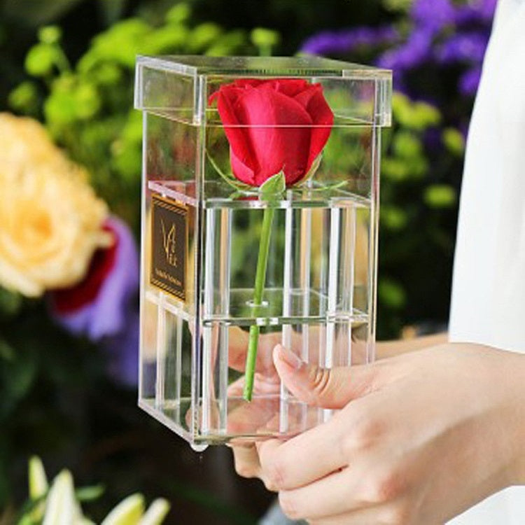 Square Transparent Acrylic Gift Box Flower Box
