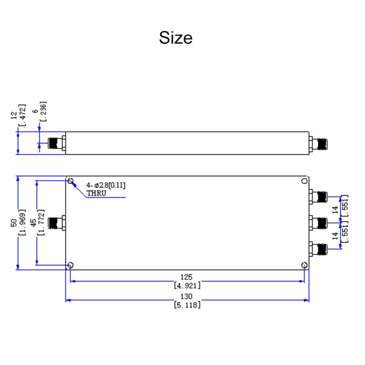 500~6000MHz SMA 1 To 3 Microstrip Power Splitter
