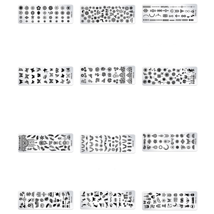 5 PCS Stainless Steel Nail Art Print Template Nail Art Tools