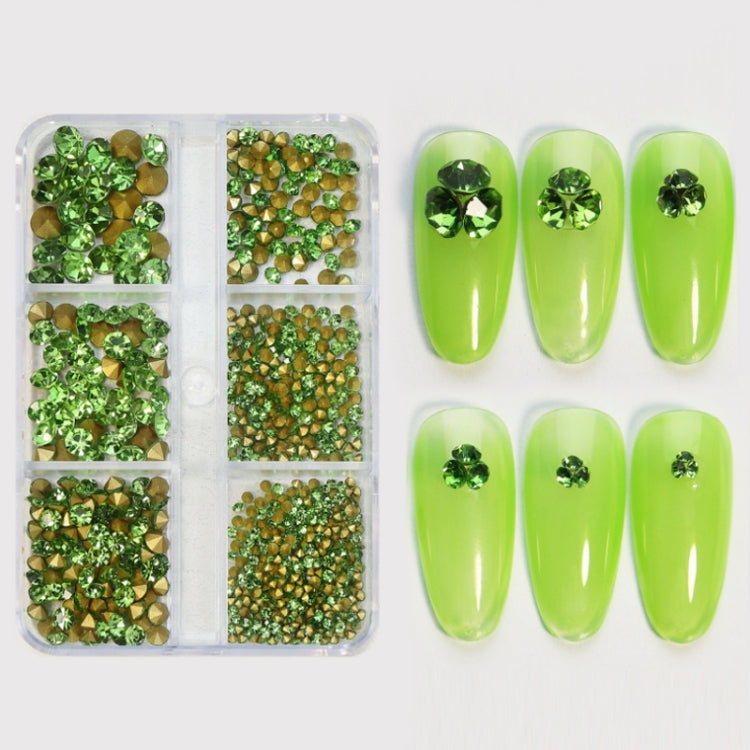 Nail Art 6 Grid Pointed Bottom Diamond Nail Jewelry, Specification: 05 Purple Red