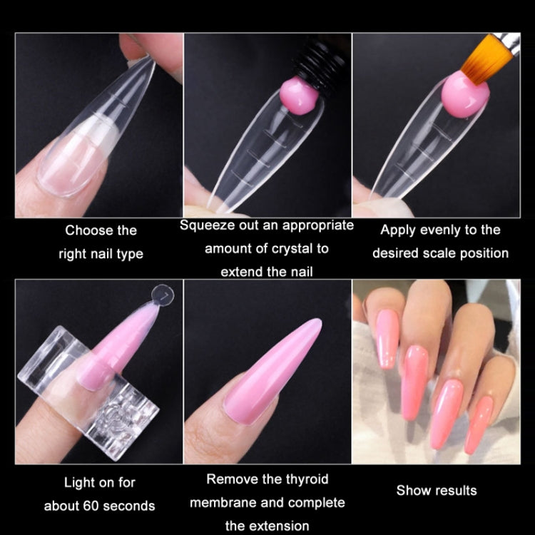 2 Boxes Nail Crystal Rapid Light Therapy Extension Nail Model, Shape: