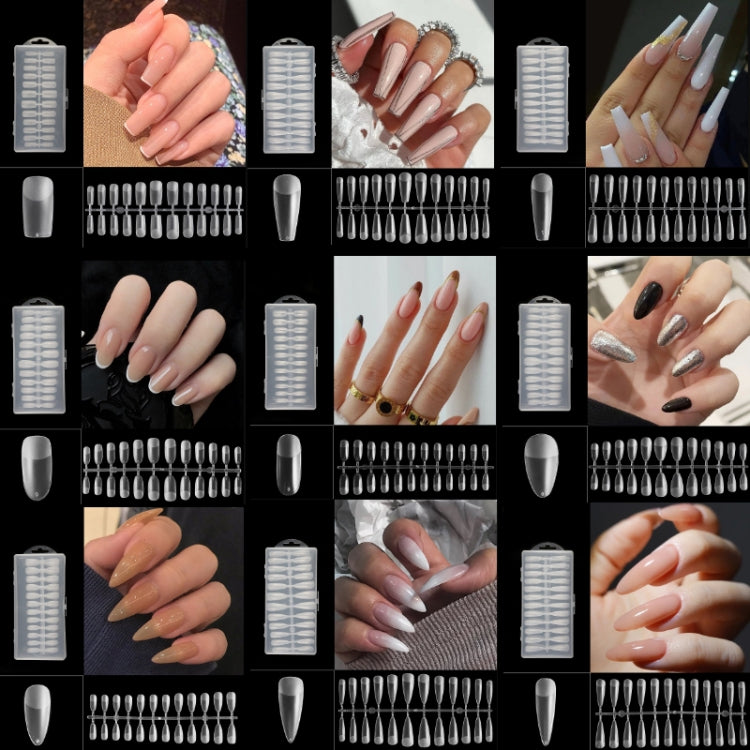 240 PCS Extended Manicure No-Engraving Frosted Thin Nail Piece