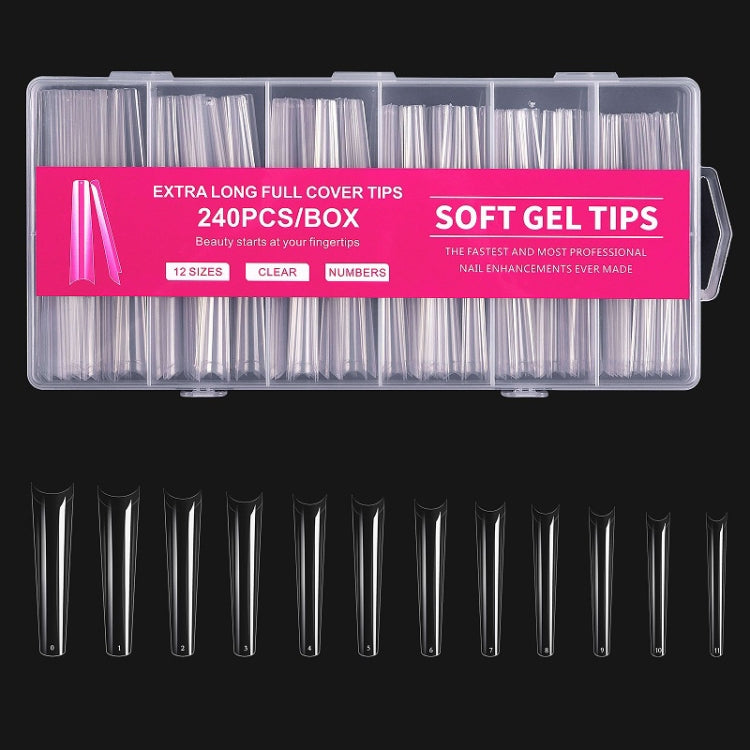 240 PCS/Box Thin Soft Transparent Nail Pieces