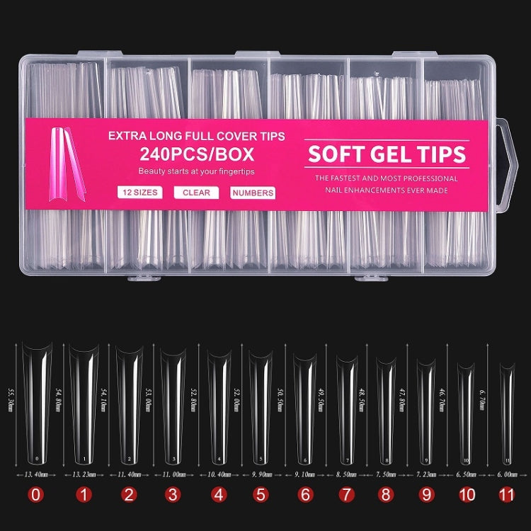 240 PCS/Box Thin Soft Transparent Nail Pieces