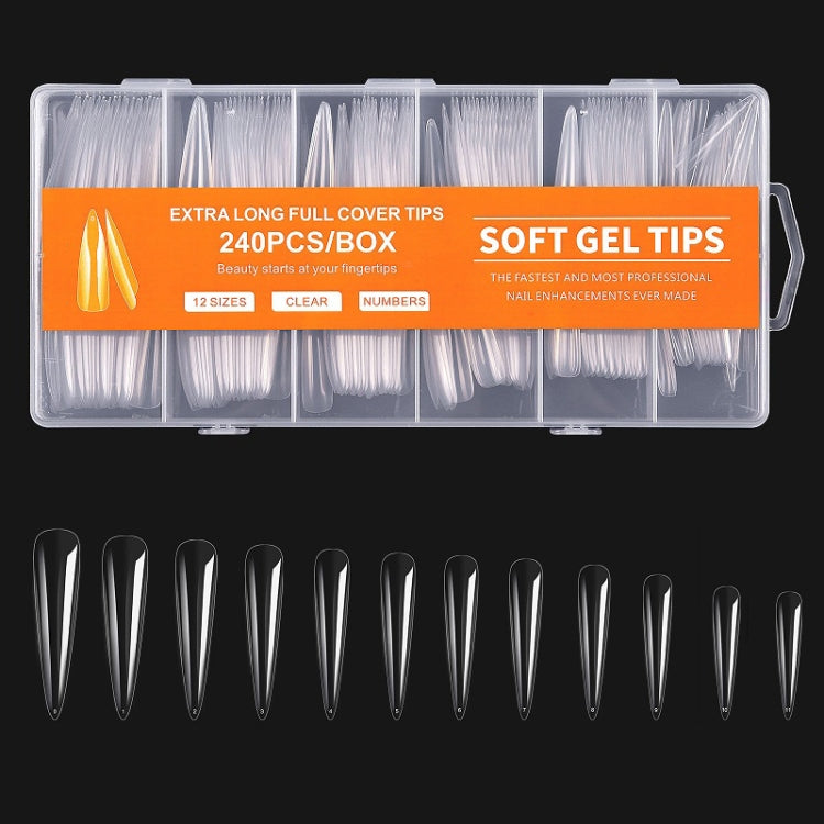 240 PCS/Box Thin Soft Transparent Nail Pieces