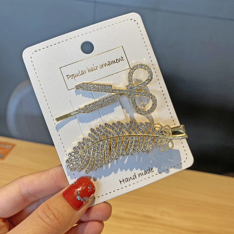 Alloy Colorful Hairpin Headgear Pearl Rhinestone Clip Set