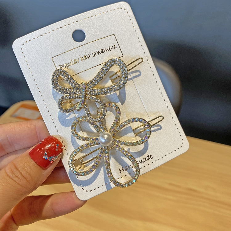 Alloy Colorful Hairpin Headgear Pearl Rhinestone Clip Set