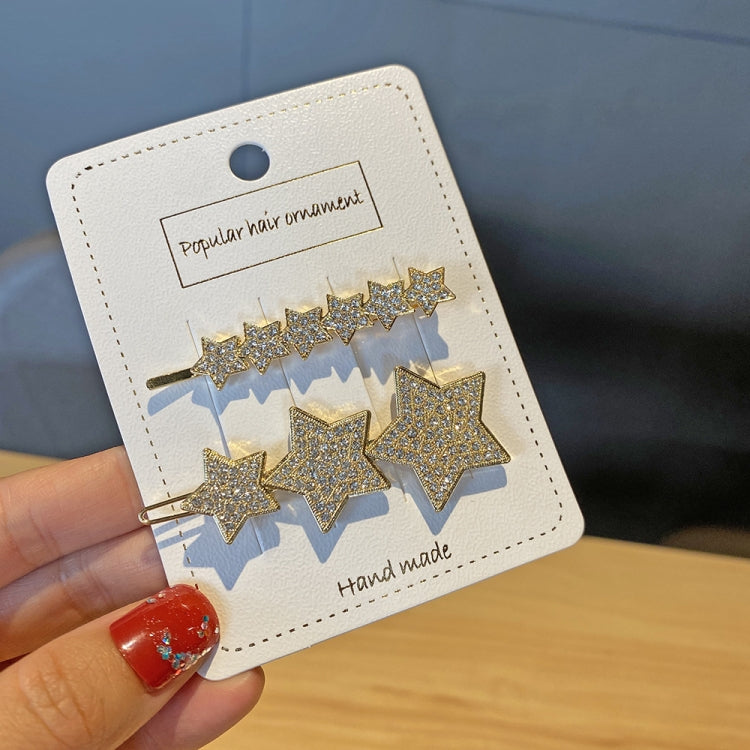 Alloy Colorful Hairpin Headgear Pearl Rhinestone Clip Set