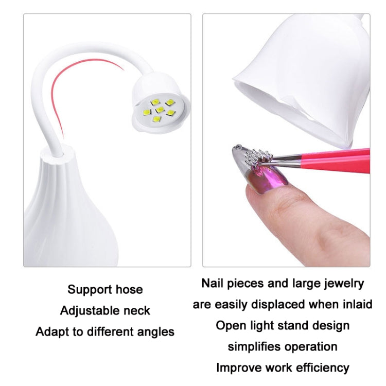 Portable USB Nail Art Rose Nail Polish Glue Phototherapy Lamp