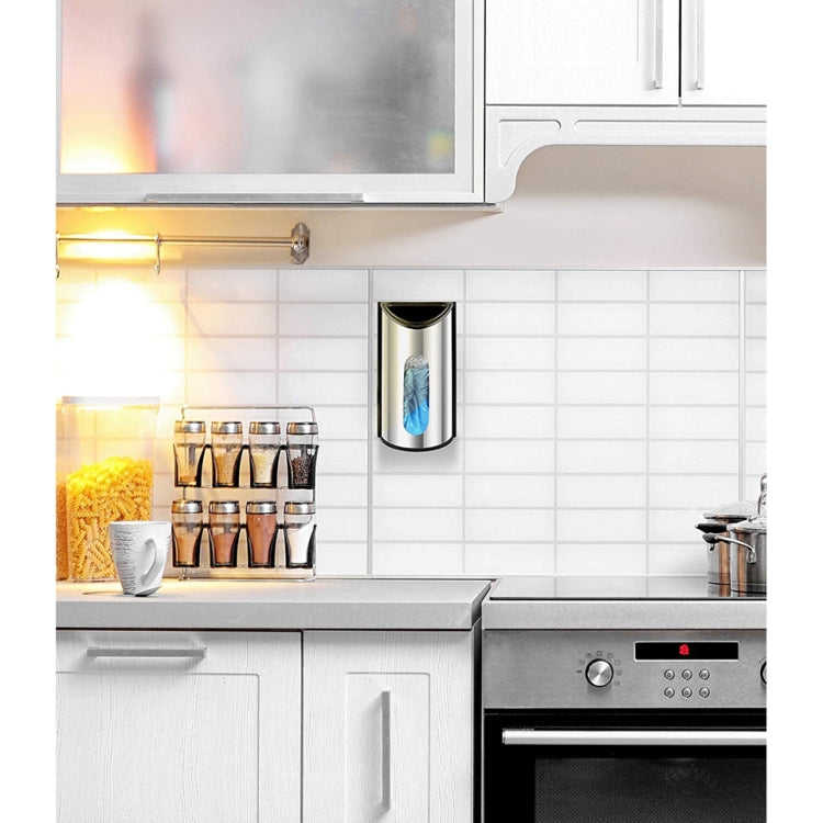 Stainless Steel Garbage Bag Storage Box Kitchen Wall Mounted Shoe Cover Bag