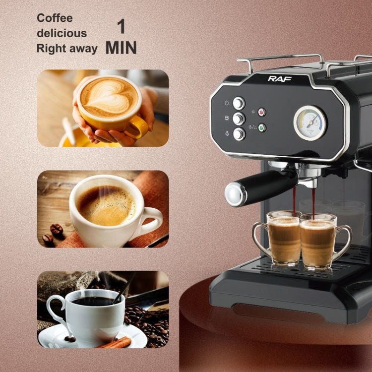 RAF R.104 Home Small Semi Automatic High Pressure Steam Milk Foaming Coffee Machine, EU Plug
