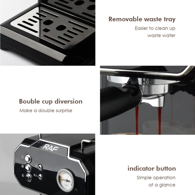 RAF R.104 Home Small Semi Automatic High Pressure Steam Milk Foaming Coffee Machine, EU Plug