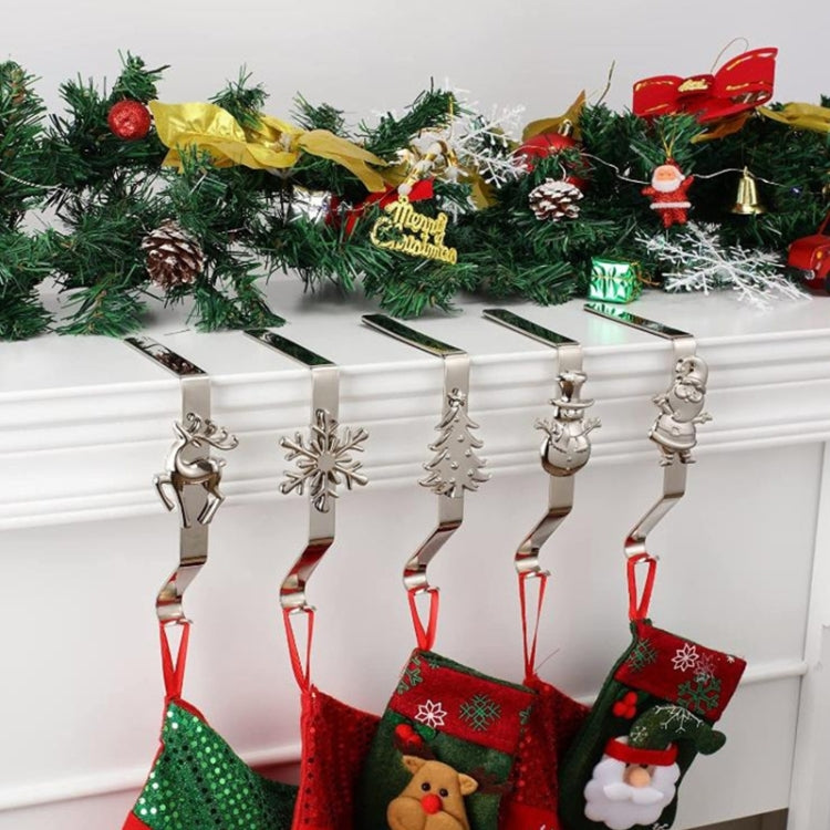 Christmas Cartoon Wrought Iron Socks Fireplace Decorative Hook