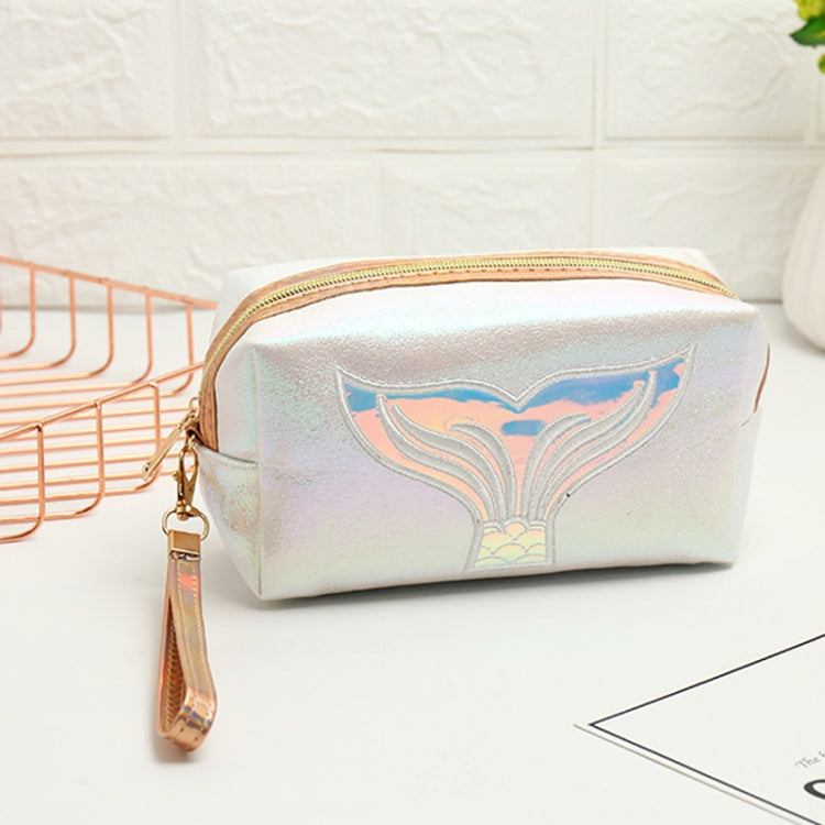 PU Laser Fishtail Portable Large Capacity Makeup Toiletries Bag