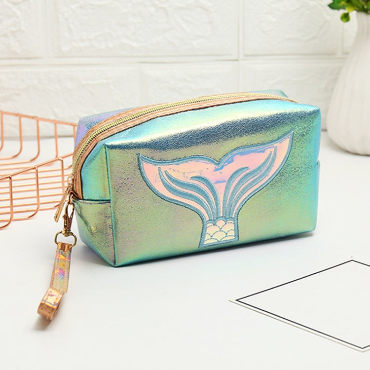 PU Laser Fishtail Portable Large Capacity Makeup Toiletries Bag