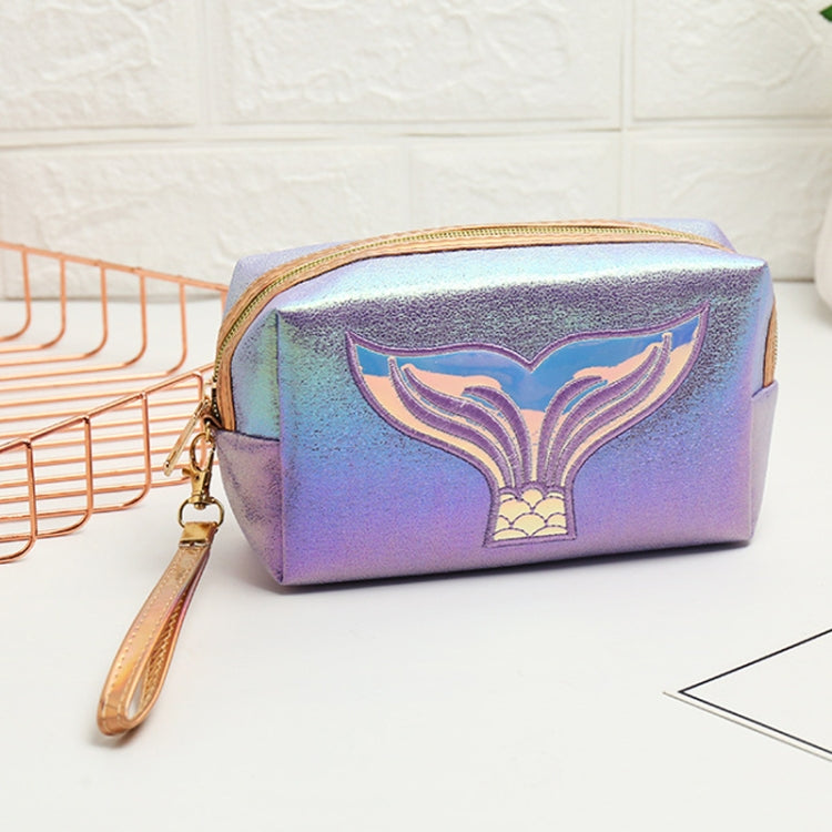 PU Laser Fishtail Portable Large Capacity Makeup Toiletries Bag