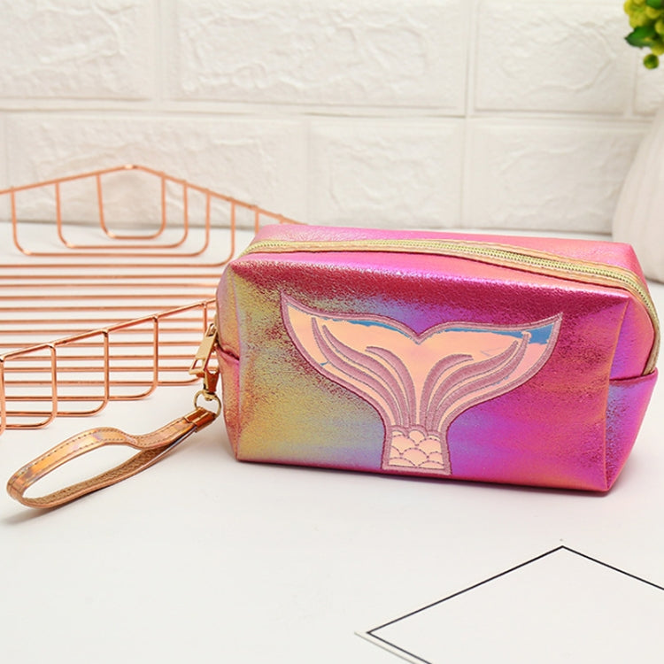 PU Laser Fishtail Portable Large Capacity Makeup Toiletries Bag