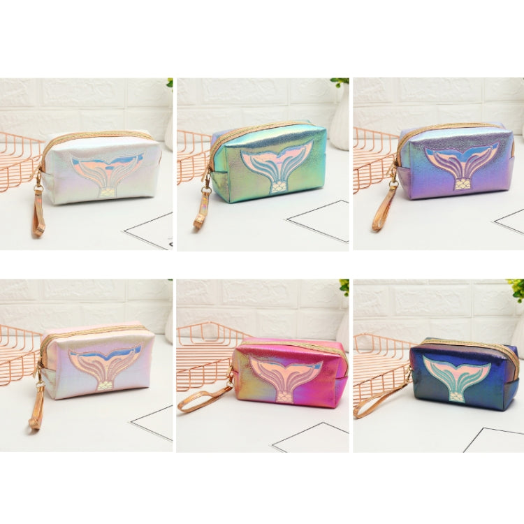 PU Laser Fishtail Portable Large Capacity Makeup Toiletries Bag