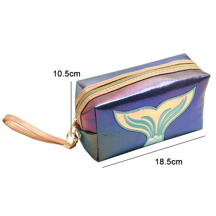 PU Laser Fishtail Portable Large Capacity Makeup Toiletries Bag