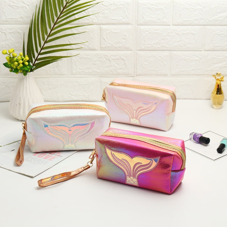 PU Laser Fishtail Portable Large Capacity Makeup Toiletries Bag