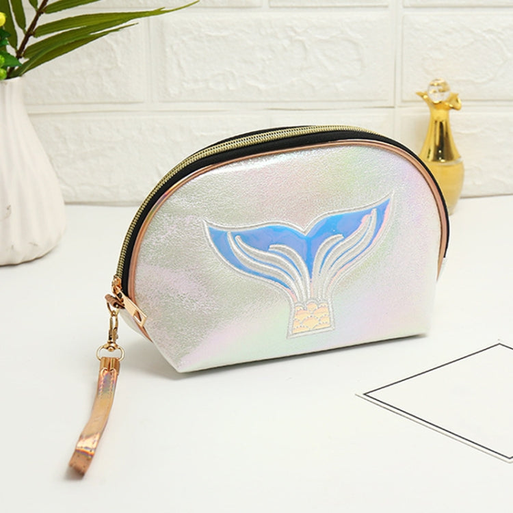 Semicircle Cartoon Fishtail Laser Makeup Toiletry Bag