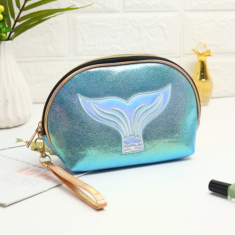 Semicircle Cartoon Fishtail Laser Makeup Toiletry Bag