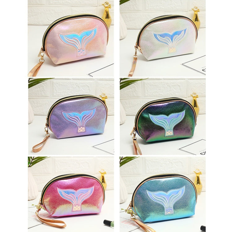 Semicircle Cartoon Fishtail Laser Makeup Toiletry Bag