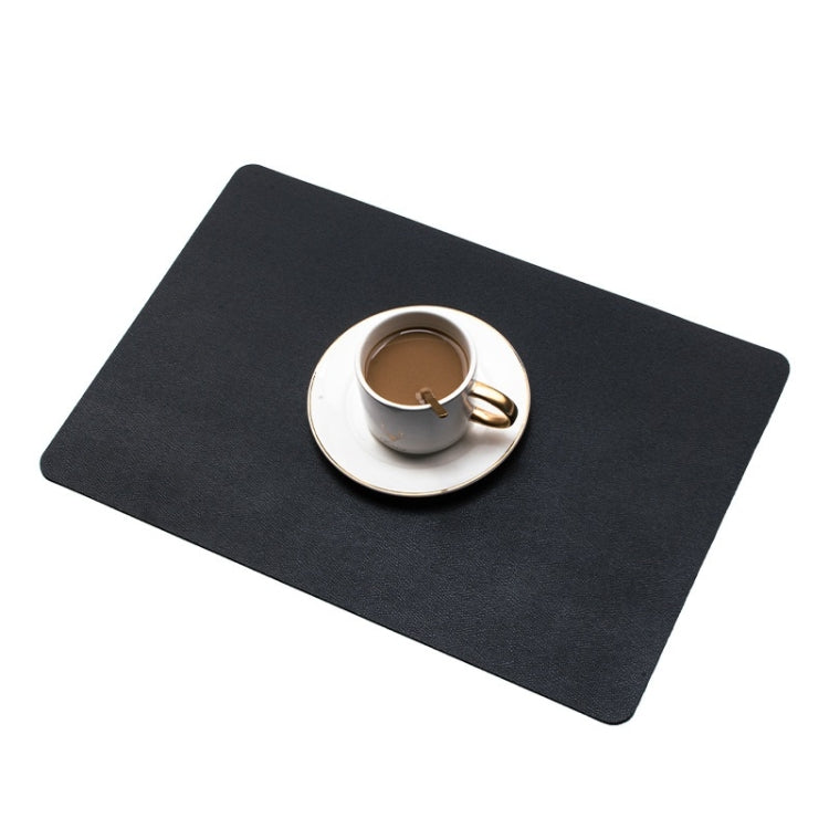 2 PCS PU Waterproof Oilproof Leather Heat Insulation Placemat