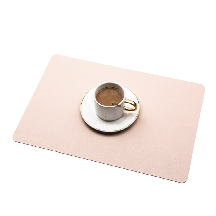 2 PCS PU Waterproof Oilproof Leather Heat Insulation Placemat