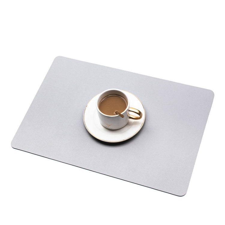 2 PCS PU Waterproof Oilproof Leather Heat Insulation Placemat
