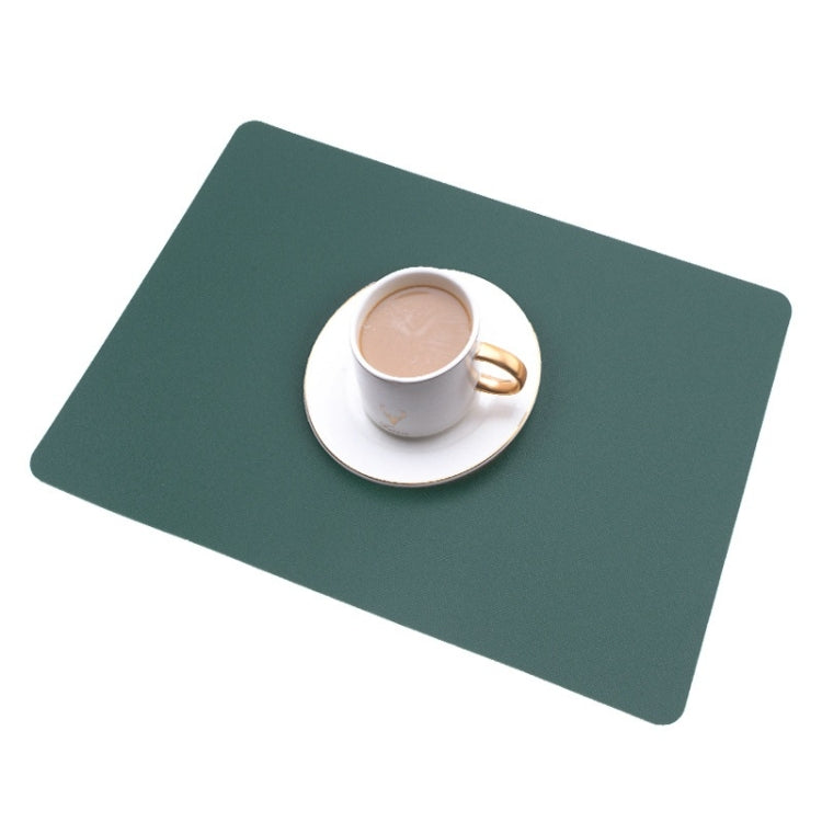 2 PCS PU Waterproof Oilproof Leather Heat Insulation Placemat