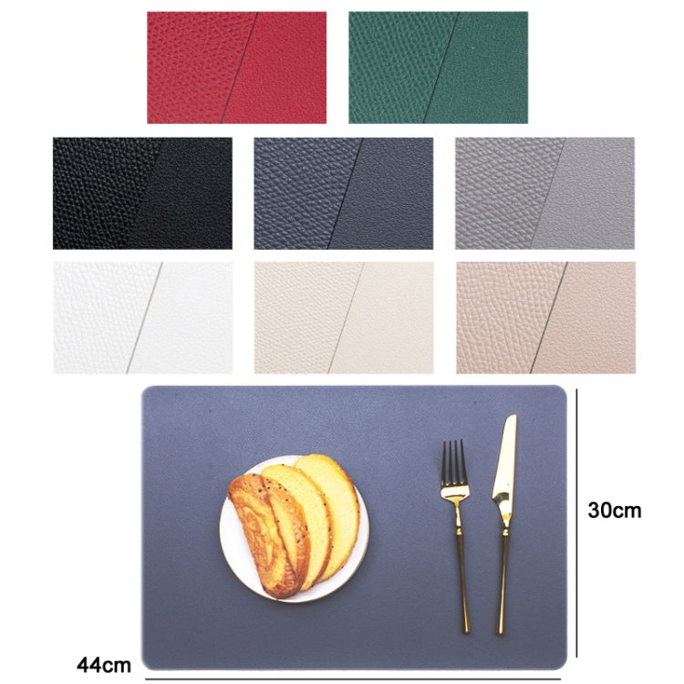 2 PCS PU Waterproof Oilproof Leather Heat Insulation Placemat