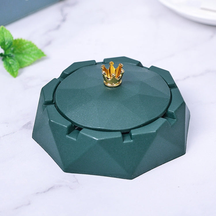 Stainless Steel Liner Ashtray With Cover Crown Home Decoration