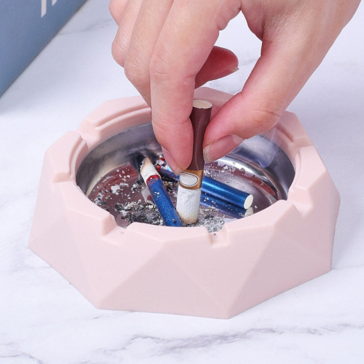 Stainless Steel Liner Ashtray With Cover Crown Home Decoration