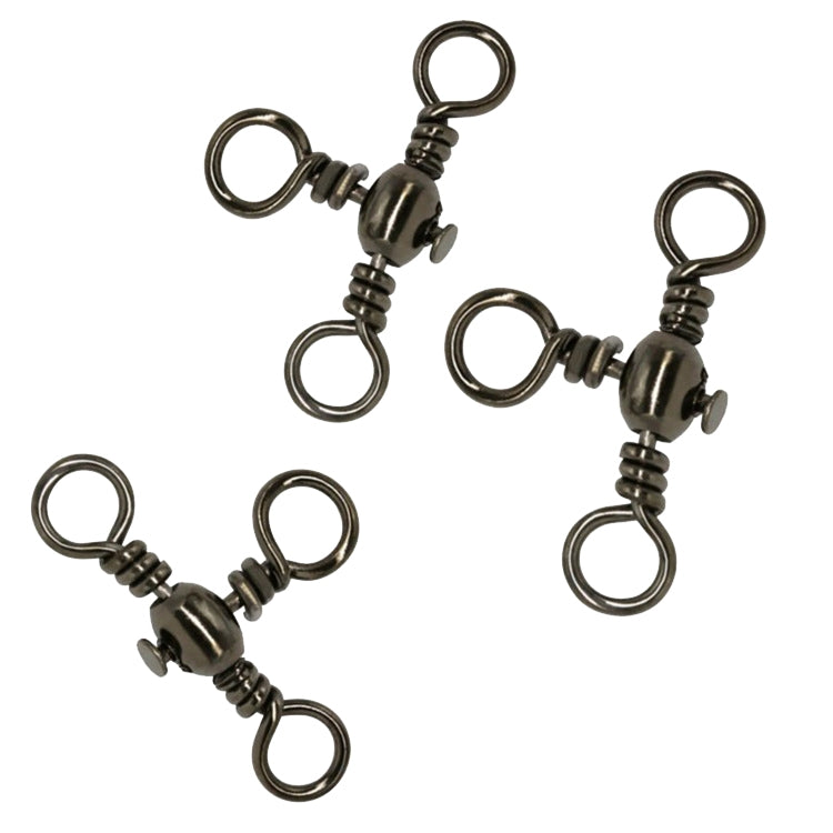 115 PCS / Box Bottle-Shaped Three-Pronged Swivel Stainless Steel Fishing Character Ring