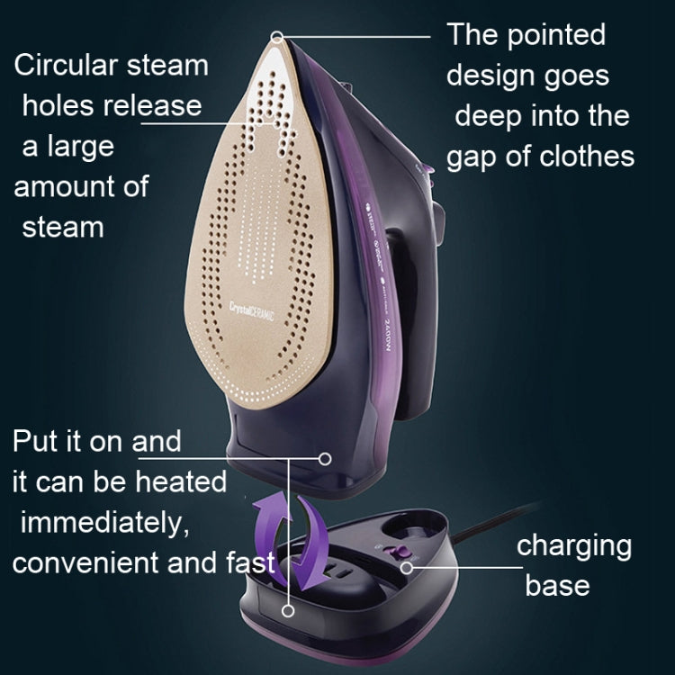 2400W Household Wireless Iron Handheld Steam Iron Garment Steamer,EU Plug