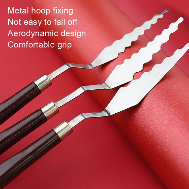 Oil Painting Knife Graffiti Toning Wooden Scraper Student Art Painting Tool, Style: