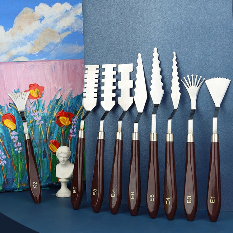 Oil Painting Knife Graffiti Toning Wooden Scraper Student Art Painting Tool, Style: